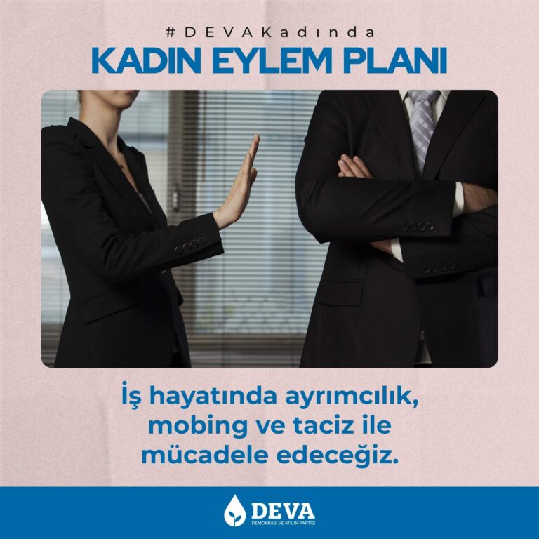 İş hayatında ayrımcılık, mobing ve taciz ile mücadele edeceğiz.