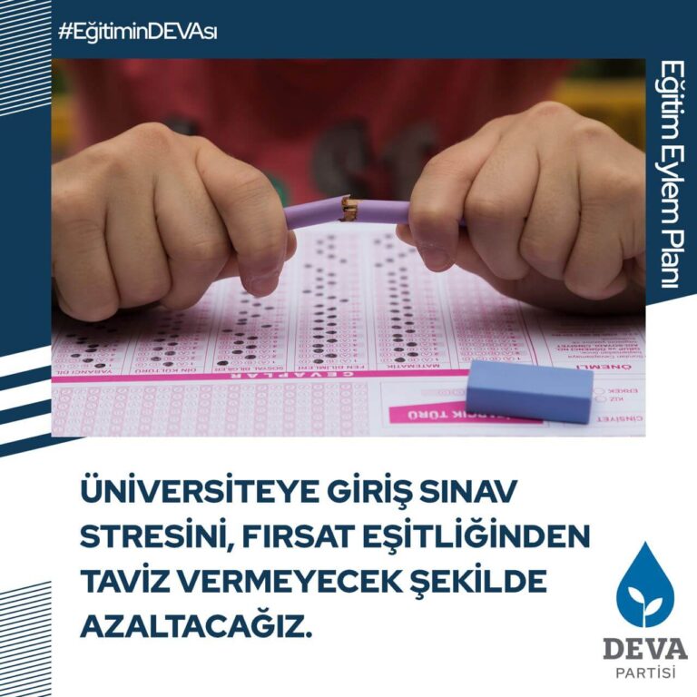 Üniversiteye giriş sınavın stresini fırsat eşitliğinden taviz vermeyecek şekilde azaltacağız.